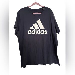 Adidas Men's Navy Blue Tee with White Logo